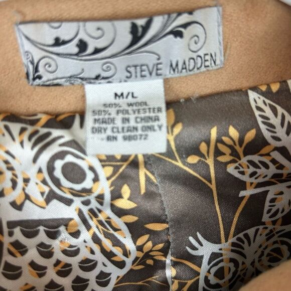 Steve Madden pea coat cape brown camel womens size large quiet luxury short - Picture 7 of 11